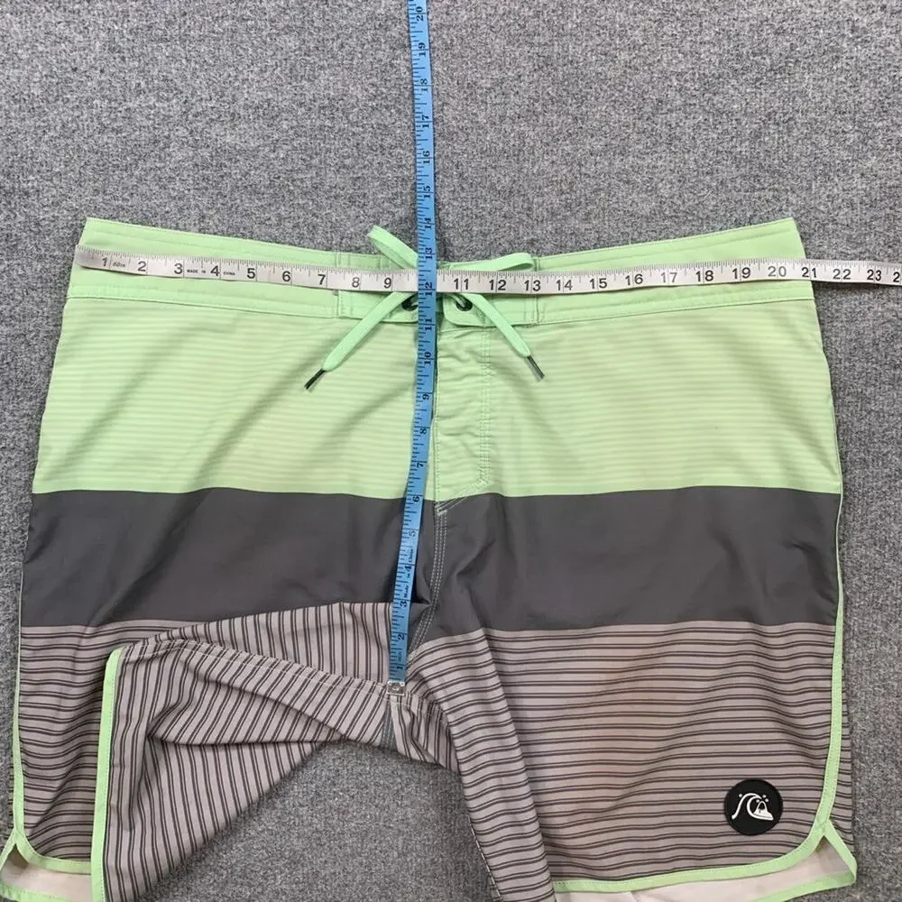 Quiksilver Board Shorts Men 38 Surfsilk Tijuana Highline Striped Beach Surf Swim